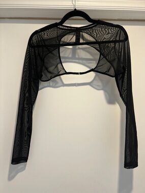 ASOS Black Sheer Mesh Long-Sleeve Bandeau Bolero